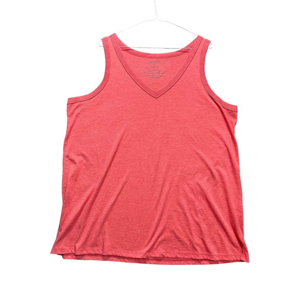 Torrid Tank Top Women 2 Coral V-Neck Classic Fit Sleeveless